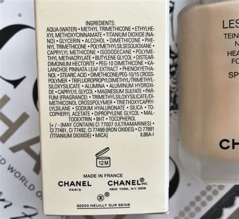 ingredients chanel les beiges